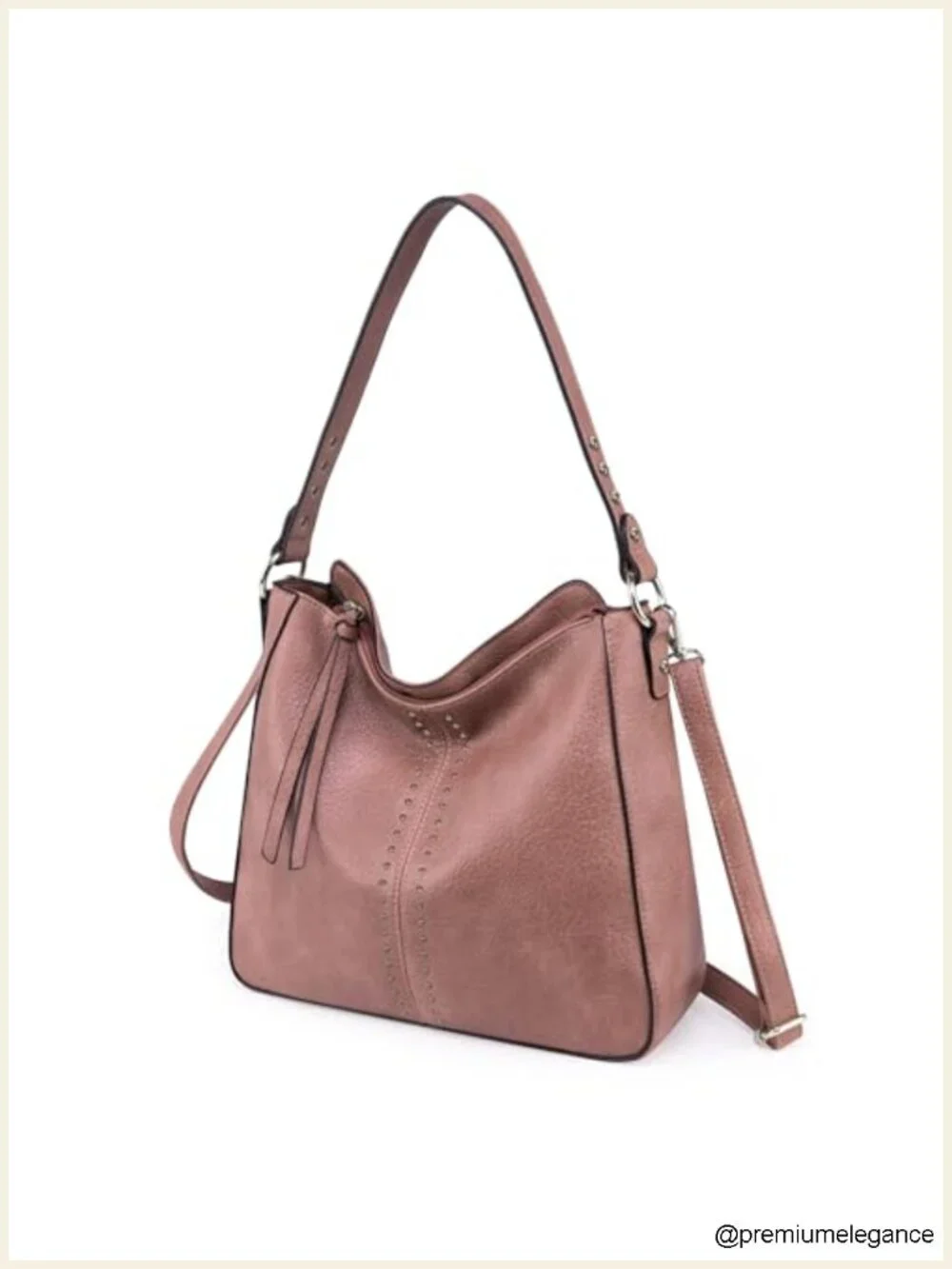 Faux Leather Hobo Bag Crossbody Purse with Detachable Strap Large Capacity